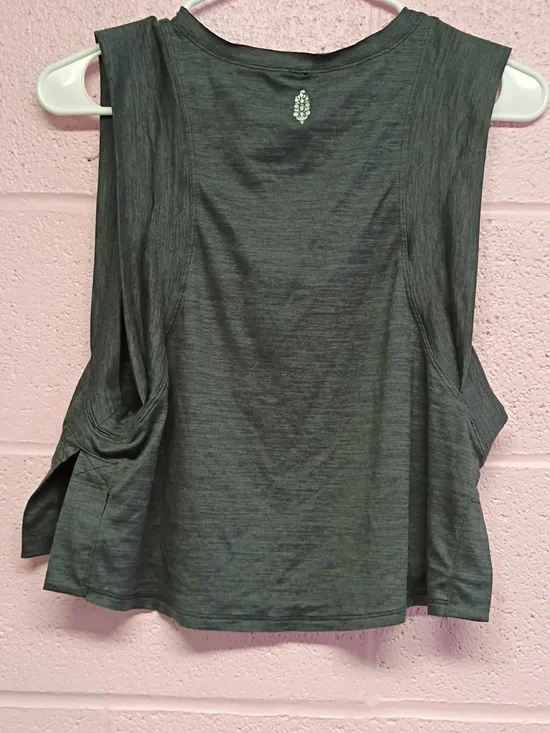 Free People Charcoal Gray Sleeveless V-Notch Tank - Picture 3 of 4